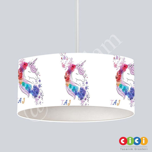 Çiçekli Unicorn Çocuk Odası Avize