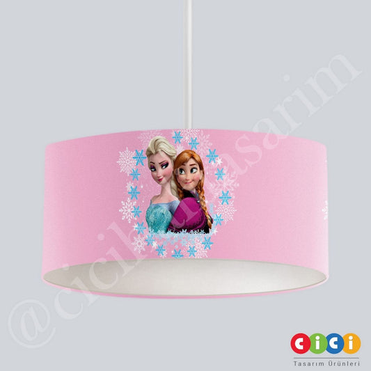 Pembe Elsa ve Anna Çocuk Odası Avize