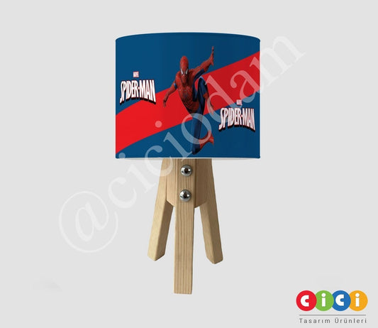 Marvel Lacivert Kırmızı Spiderman Çocuk Odası Abajur