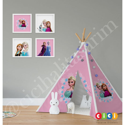 Pembe Elsa ve Anna Oyun Çadırı