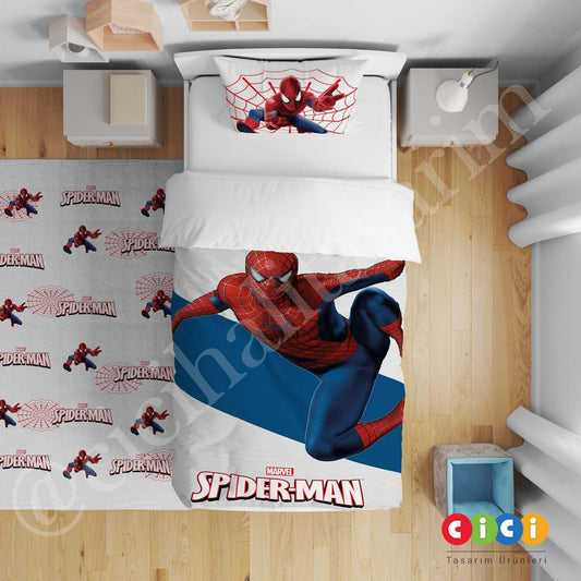 Marvel Lacivert Kırmızı Spiderman Nevresim