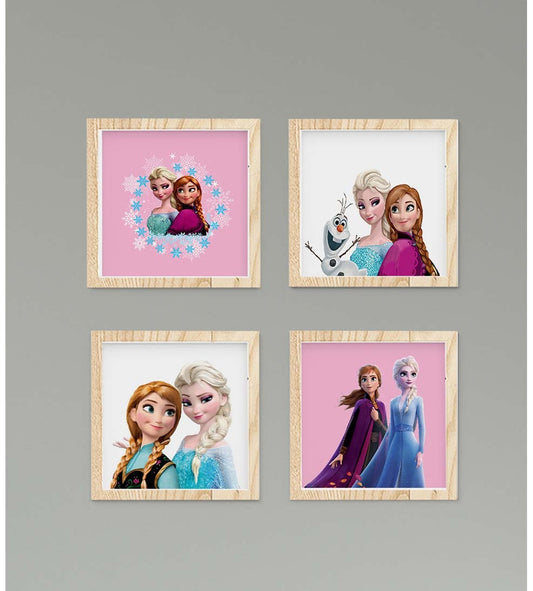 Pembe Elsa ve Anna Duvar Tablo