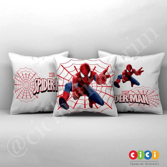 Marvel Lacivert Kırmızı Spiderman Kırlent Kılıfı